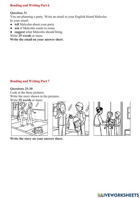 Ket 3 Reading And Writing Worksheet Live Worksheets