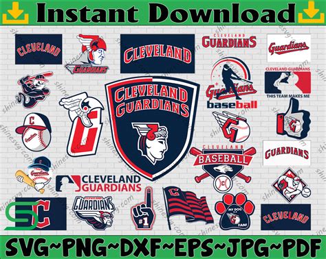 Bundle 24 Files Cleveland Guardians Baseball Team Svgclevel Inspire