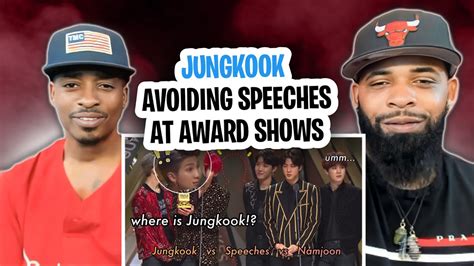 AMERICAN RAPPER REACTS TO -Jungkook desperately avoiding speeches at ...