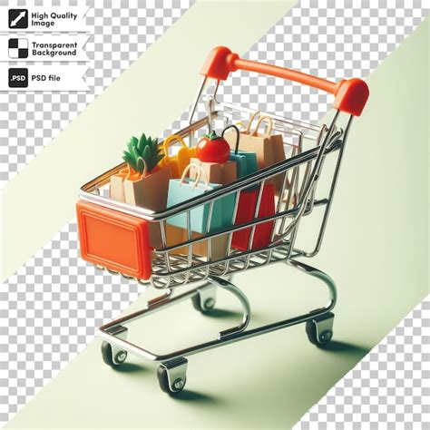 Premium PSD Psd Shopping Cart Isolated On Transparent Background