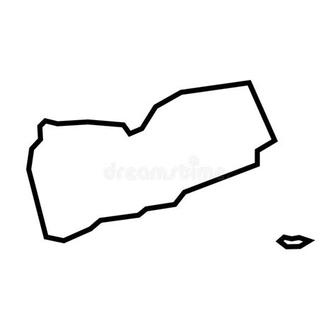 Yemen Vector Country Map Thick Outline Icon Stock Vector Illustration