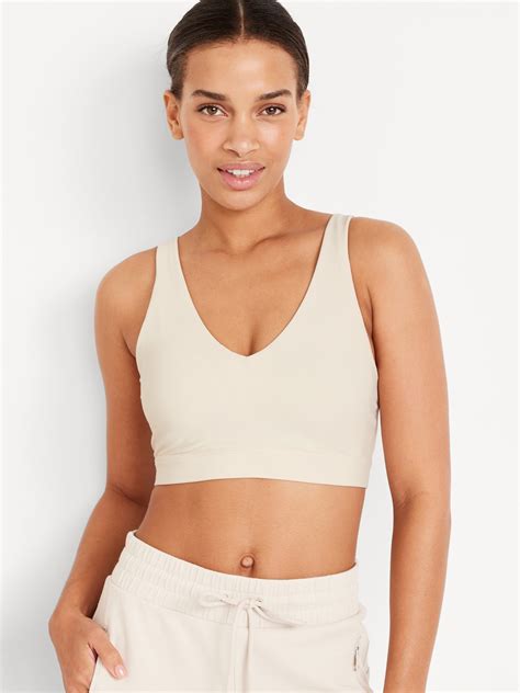 Light Support PowerSoft V Neck Sports Bra Old Navy