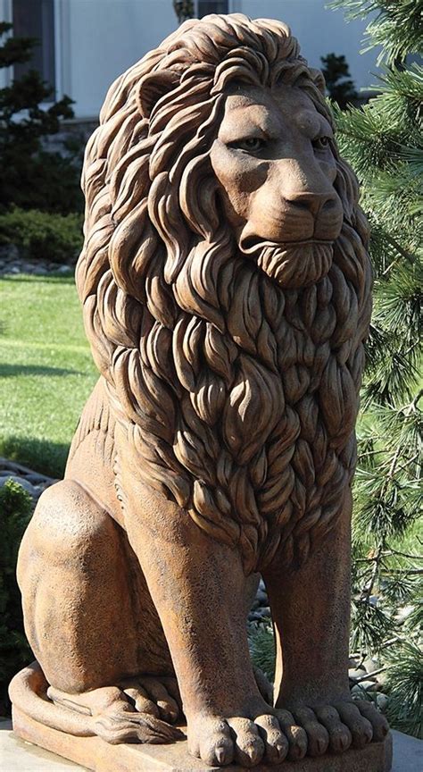 48 Grandessa Sitting Lion Frontgate Lion Sculpture Cement Statues