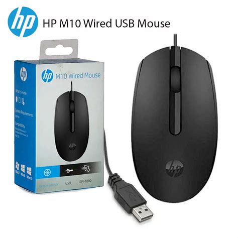 Hp M10 Wired Optical Mouse Usb 20 Black Zabolo