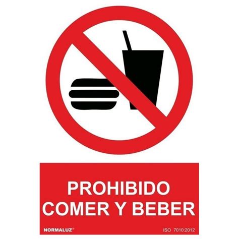 Señal prohibido comer y beber PVC 0 7mm NMZ SIA Suministros