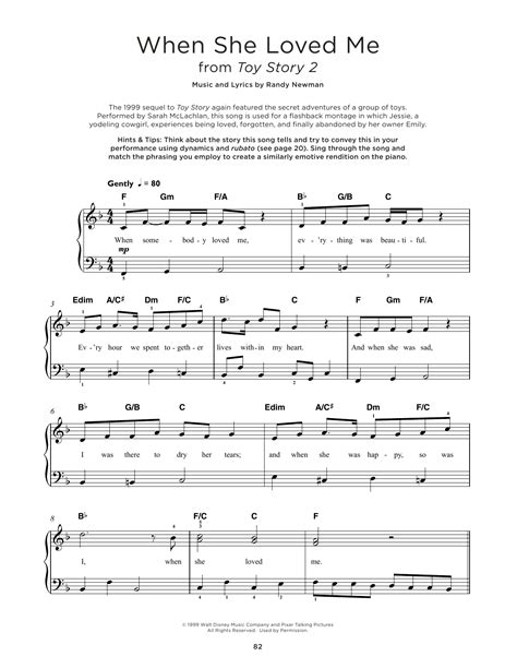 When She Loved Me From Toy Story 2 By Sarah Mclachlan Sheet Music For