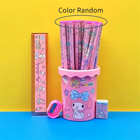 50pcsset Sanrio Hello Kitty Kuromi Melody Cinnamoroll Hb Pencils With