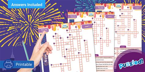 New Year Crossword Puzzle Pack Twinkl Puzzled Twinkl