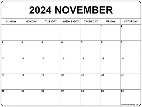 November 2024 calendar | free printable calendars