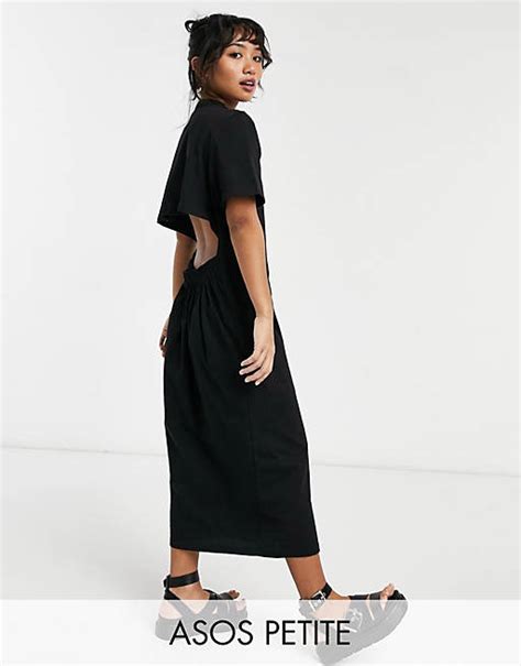 Asos Design Petite Oversized T Shirt Midikjole Med Udskæring På