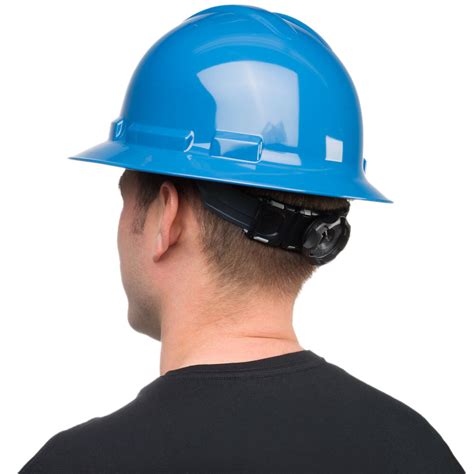 Duo Safety Blue Full Brim Style Hard Hat With 4 Point Ratchet Suspension