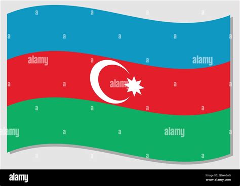 Waving Flag Of Azerbaijan Vector Graphic Waving Azerbaijani Flag