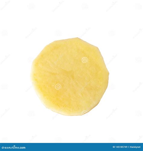 Batata Crua Cortada Isolada No Fundo Branco Imagem De Stock Imagem De