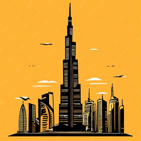 Premium Vector Burj Khalifa Vector Illustration Doodle