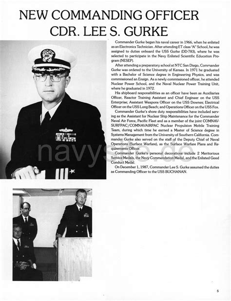 USS Buchanan (DDG 14) WestPac Cruise Book 1987 - Command