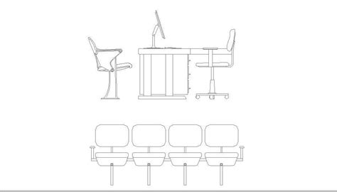 Office Desk Elevation Cad Block