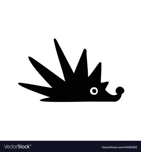 Silhouette cartoon hedgehog Royalty Free Vector Image