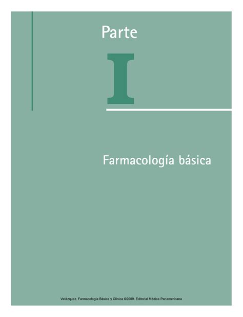 Farmacología básica y clínica Velazquez I Farmacología básica Parte