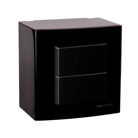 Caixa De Sobrepor Preta Interruptores Simples Margirius Ebony Sleek