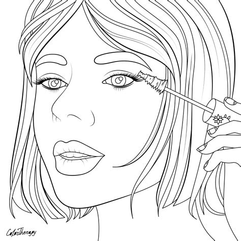 Collection Of Makeup Coloring Pages Free Printable