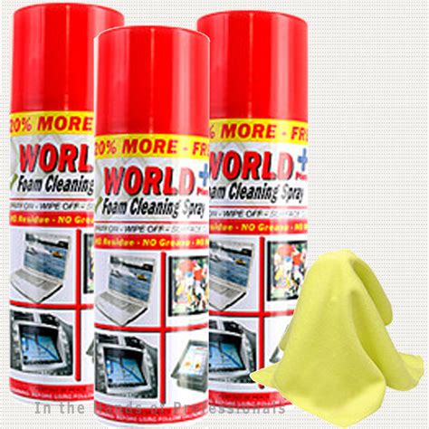 3/Pack Screen Spray Foam Cleaner by World Plus, Electronics Foam ...