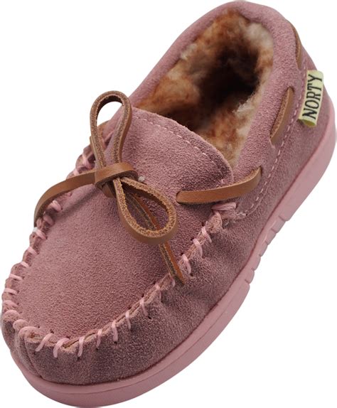 Norty Toddler Little And Big Kid Boys Girls Suede Leather Moccasin Slip