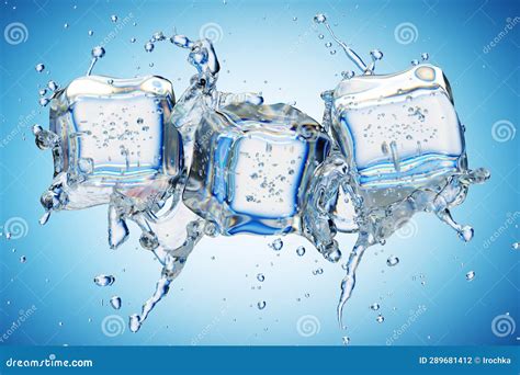 Ice Cubes In Splashing Cold And Refreshment Stock Illustration Illustration Of Cold