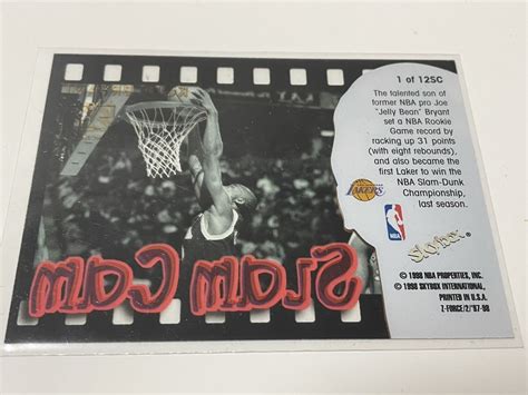 Nba Skybox Z Force Kobe Bryant Slam Cam Fleersky Box