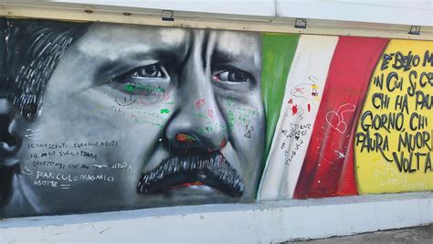 Sfregiato Il Murale Di Borsellino A Corigliano Rossano