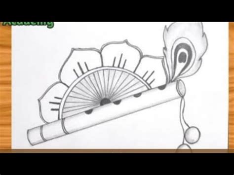 How To Draw Flute Of Krishna Bansuri Drowning Simple Drawing Step By