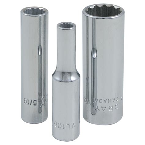 1/4" Dr. 10 Piece 12 Point Deep SAE Socket Set – Gray Tools Online Store