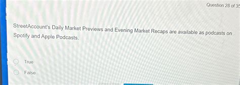 Solved Question Of Streetaccount S Daily Market Chegg