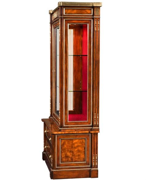 Empire Style Mahogany Bibliothèque Display Cabinet With Brass Mounts For Sale At 1stdibs