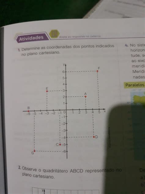 Determine As Coordenadas Dos Pontos Indicados No Plano Cartesiano