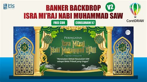 Free Cdr Tutorial Membuat Desain Banner Backdrop Isra Mi Raj Nabi