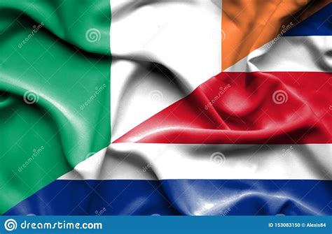 Bandera Que Agita De Costa Rica Y De Irlanda Stock De Ilustraci N