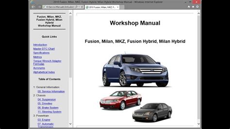 Ford Fusion Cd3 Mercury Milan And Lincoln Mkz Service Manual