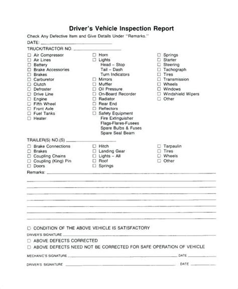 Vehicle Inspection Report Template 8 Templates Example Templates