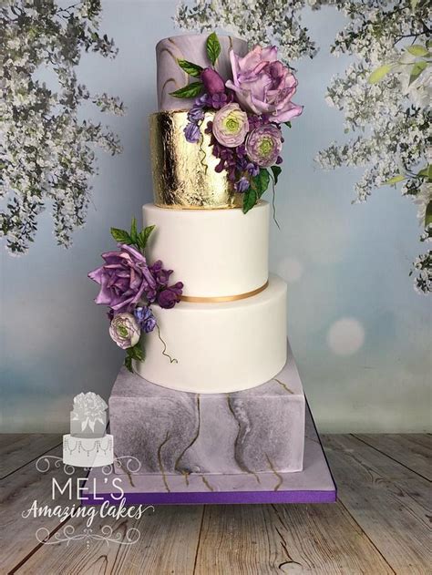 Grey Marble Wedding Cake Decorated Cake By Melanie Jane Cakesdecor