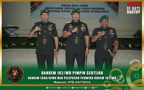 Danrem 162 WB Pimpin Sertijab Dandim 1608 Bima Dan Pelepasan Perwira