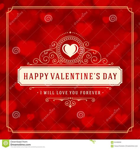 Valentines Day Greeting Card Or Poster Vector Stock Vector