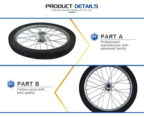 20x175 Inch Flat Free Tire On Steel Spoke Rim Wheels For Game Carts