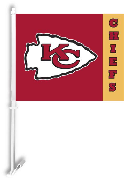 Kansas City Chiefs Nfl Team Logo Car Flag W Wall Brackett