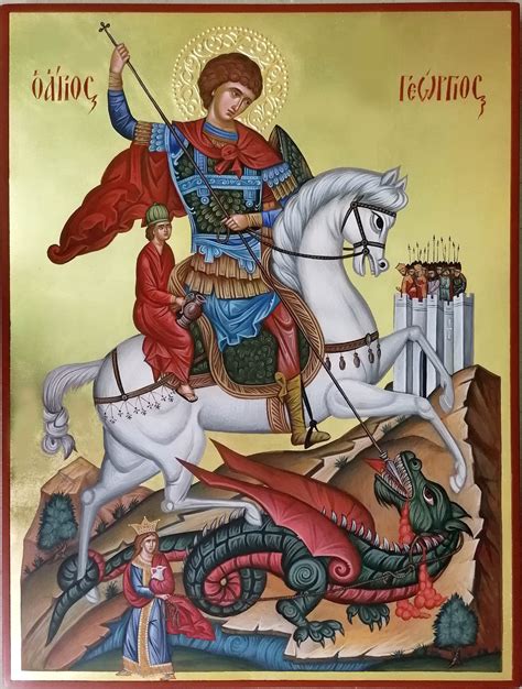 St George Hand Painted Orthodox Icon Christian Gift Byzantine