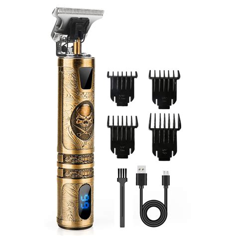 Men's Skull Design Hair Trimmer - Upgrade Electric T-Blade Cordless ...