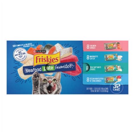 Friskies Pate Seafood Favorites Wet Cat Food Variety Pack 32 Ct 5 5