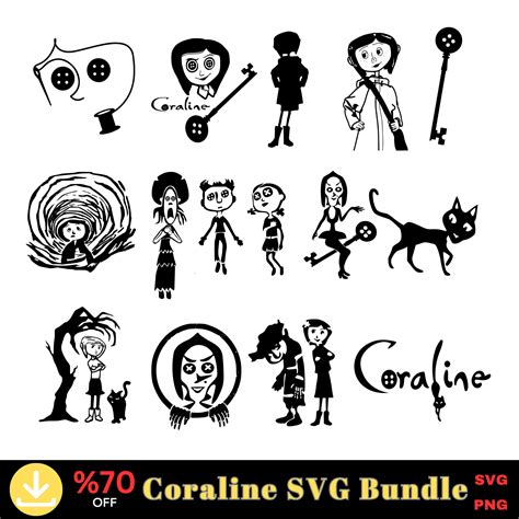 Coraline Svg Bundle Coraline Face Svg Coraline Ghost Children Svg Cut