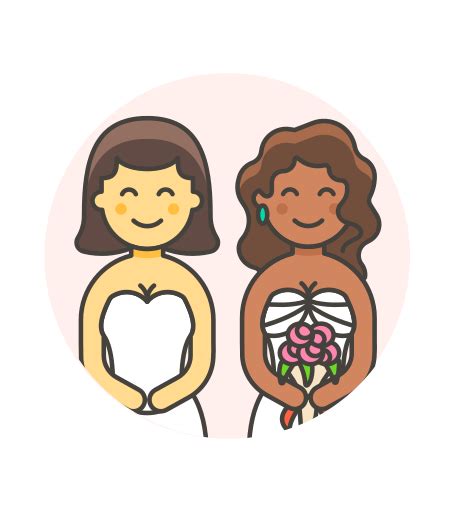 Gowns Lesbian Wedding Icon In Lgbt Illustrations