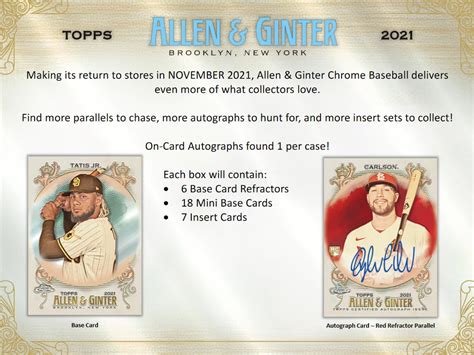 Topps Allen Ginter Chrome Baseball Hobby Box Breakaway Sports