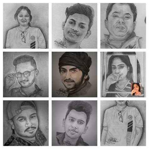 Draw Your Pencil Portrait Sketch Art Avatar A4 Size And Post The